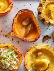 Mezze zucche infornate e ripiene