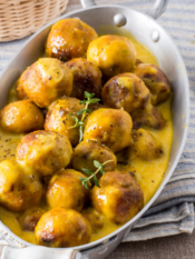 Polpette di tacchino allo zafferano e porri