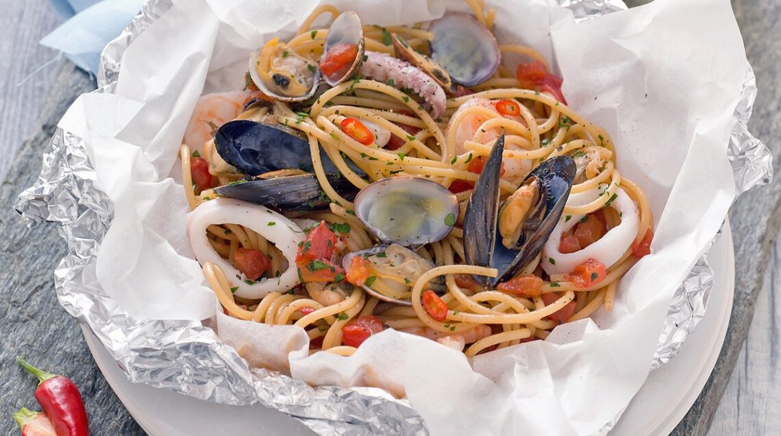 Spaghetti integrali al cartoccio