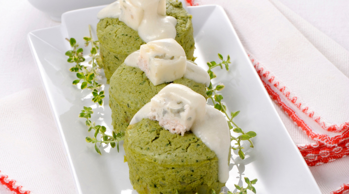 Timballini di fagiolini con fonduta
