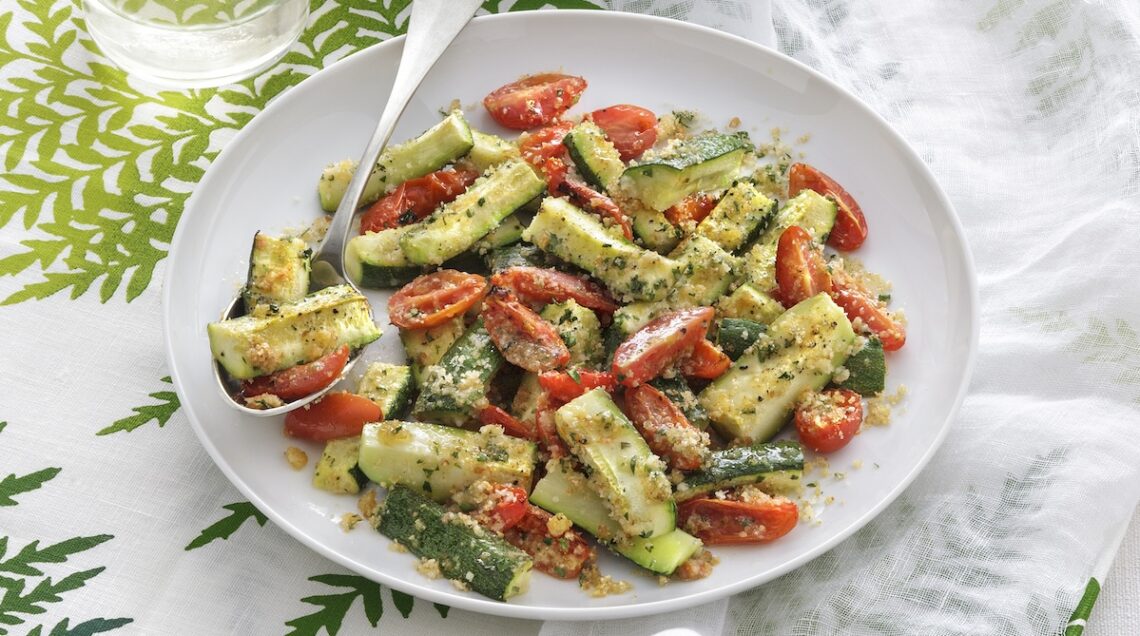 Zucchine al forno con pomodorini