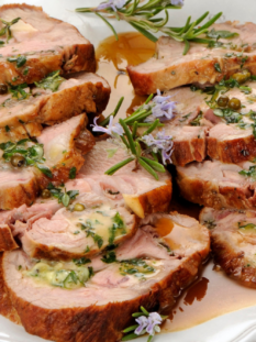 arrosto di vitello tagliato a fette