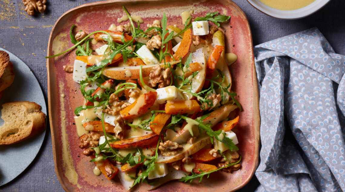 Insalata di pere, zucca e rucola