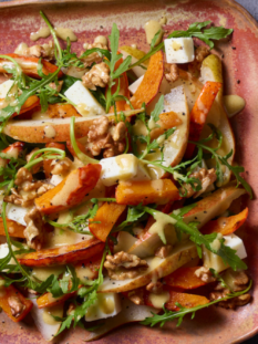 Insalata di pere, zucca e rucola