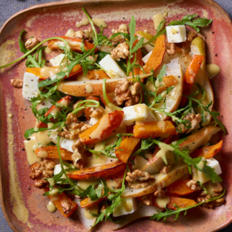 Insalata di pere, zucca e rucola