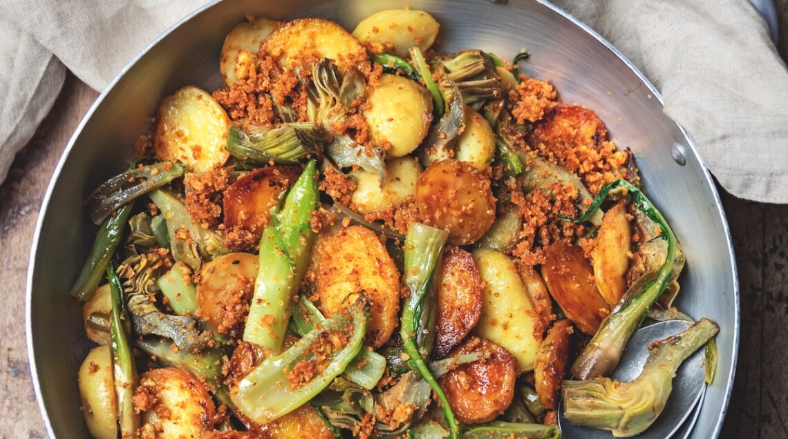 Verdure gratinate, padellata ortolana con pangrattato e pecorino
