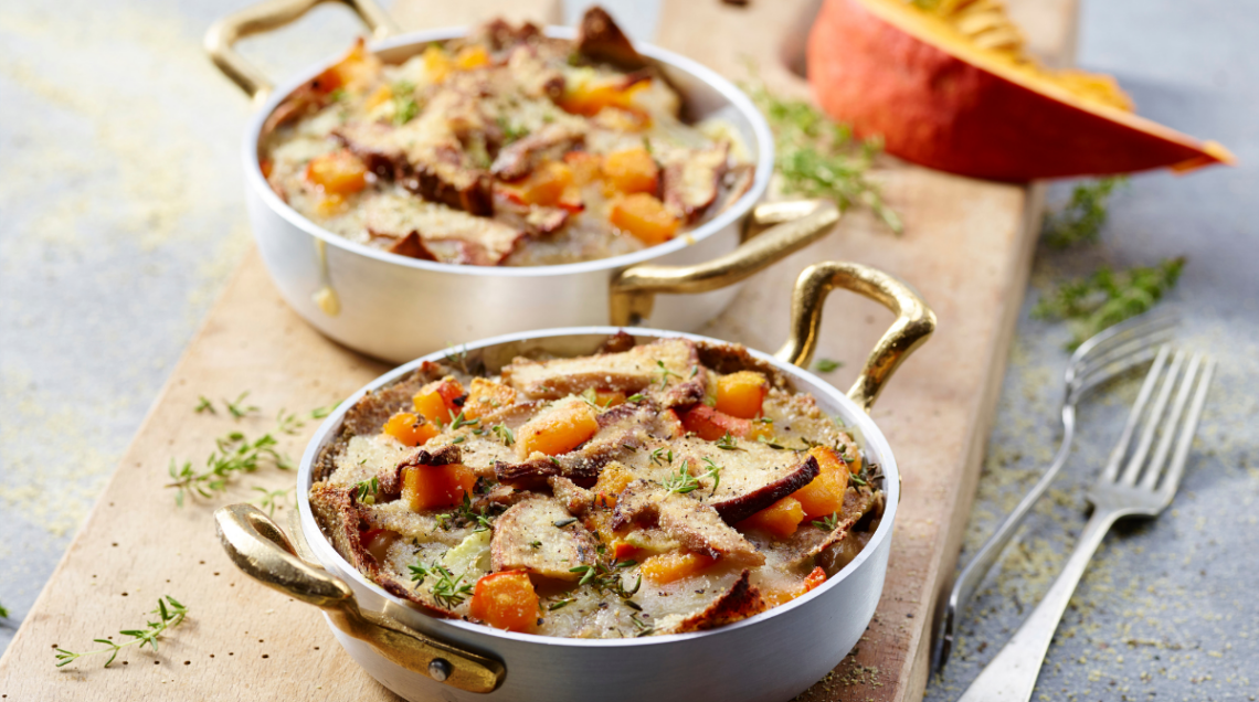 Lasagne di lenticchie ripiene di zucca