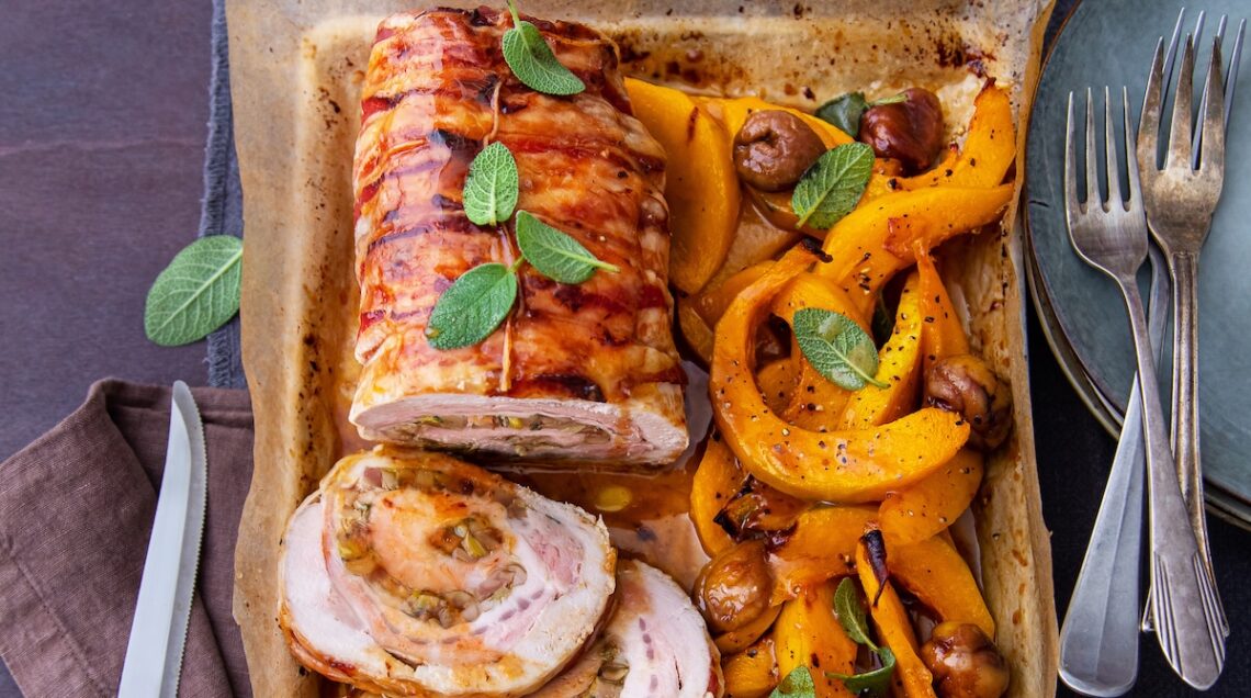 Arrotolato di maiale con castagne