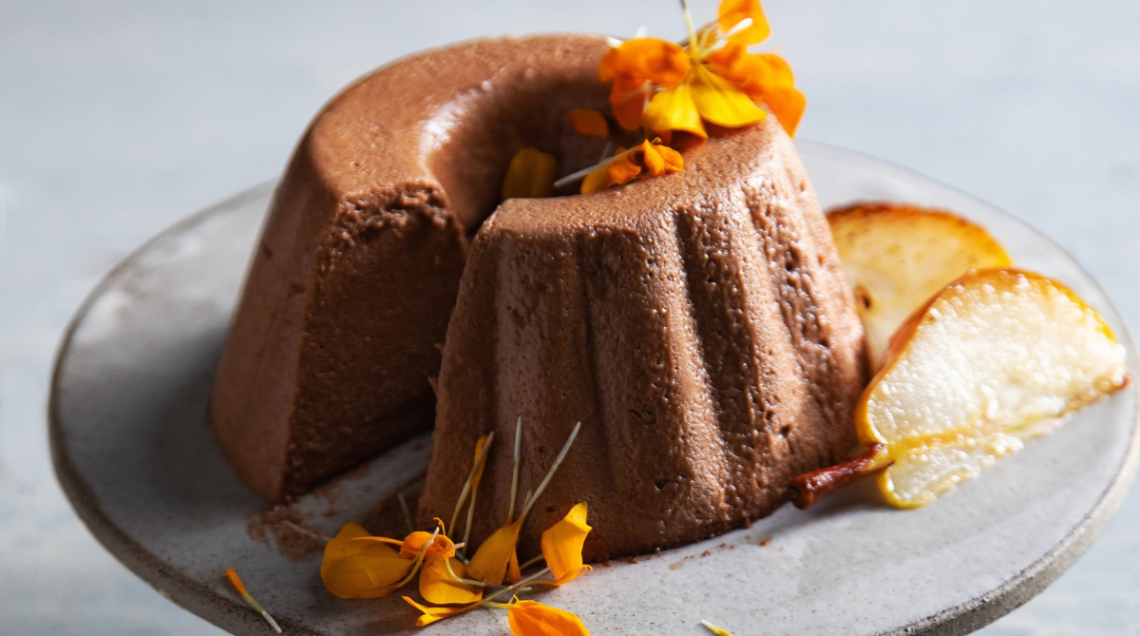 Bavarese di pere e cioccolato al profumo di grappa