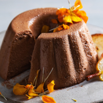 Bavarese di pere e cioccolato al profumo di grappa