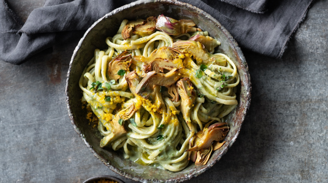 Linguine cremose ai carciofi e bottarga