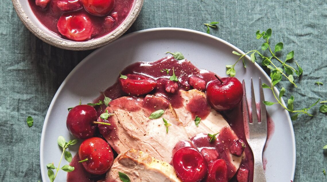 Lonza arrosto in salsa di ciliegie
