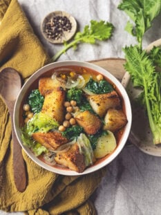 pancotto con ceci e cima di rapa