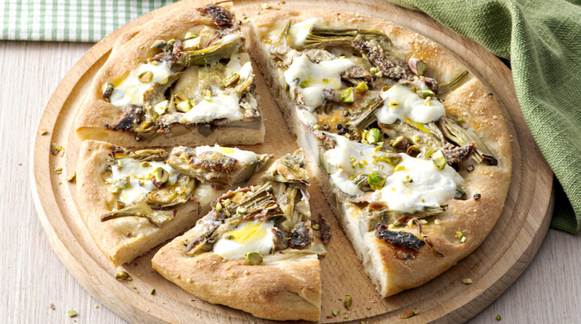 Pizza Di Carciofi Con La Burrata