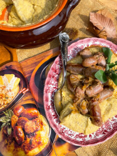 Polenta con salsicce al vino bianco