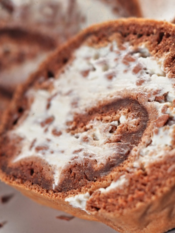 Rotolo al cioccolato farcito con ricotta