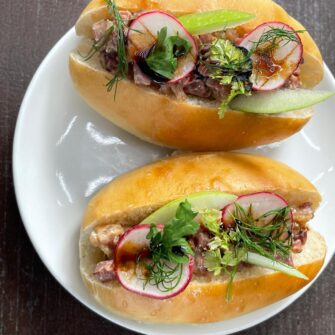 Sandwich di Salamini Italiani alla cacciatora Dop e fois gras