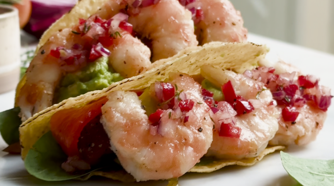 Tacos con mazzancolle grigliate