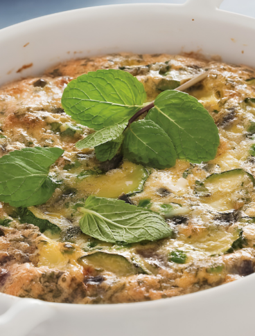 frittata al forno con verdure in una pirofila