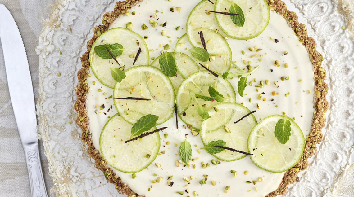 cheesecake silken tofu, lime e vaniglia